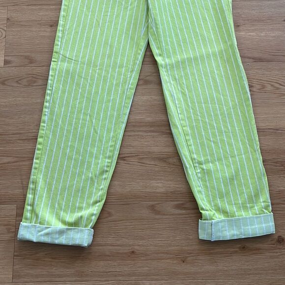 Victor Glemaud  for Target Jeans Green Striped High Rise Straight Leg Pa… - Picture 5 of 8
